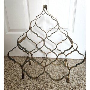 Vintage Mid Century 8 Bottle Patina Wine Stand Holder